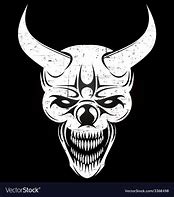 Image result for black and white demon face