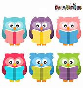 Image result for Owl Blue Pink Reading a Book