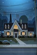 Image result for Front House Cartoon Night