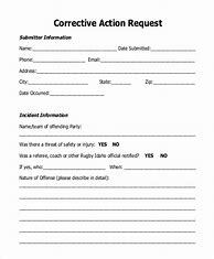 Image result for Corrective Action Request Example
