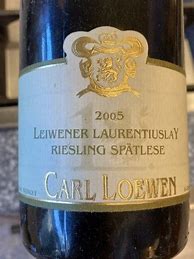 Image result for Carl Loewen Leiwener Laurentiuslay Riesling Spatlese