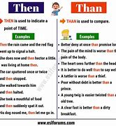 Image result for Then and than Sentences