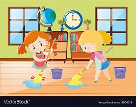 Image result for Girl Cleaning House Cartoon