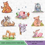 Image result for Mother and Baby Animal Clip Art