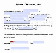 Image result for Promissory Note Release Form