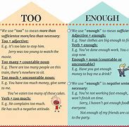 Image result for Too and Enough Differences