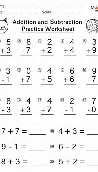Image result for Addition Subtraction Math Worksheets