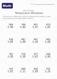 Image result for Math Problems Worksheets 6th Grade Multiplication