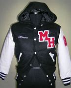 Image result for Black and White Hoodie Fleece Varsity Jacket