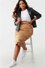 Image result for Plus Size Cheetah Print Skirt