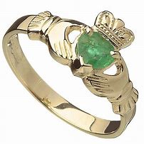 Image result for Claddagh Ring with Emerald Stone