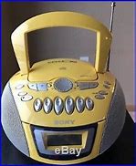 Image result for Yellow Sony Boombox CD Radio