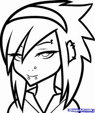 Image result for Emo Anime Girl Outline Drawings