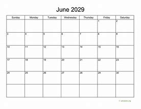 Image result for 2029 June Calendar Printable