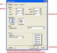 Image result for Page Setup Dialogue Box