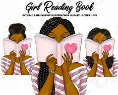 Image result for Black Woman Reading a Book Clip Art