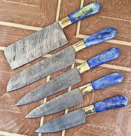 Image result for Custom Damascus Kitchen Knives