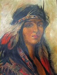 Image result for Native American Indian Oil Painting