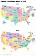 Image result for Most Popular Names in Us States Map