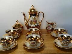 Image result for 24 CT Gold Plated Tea Set