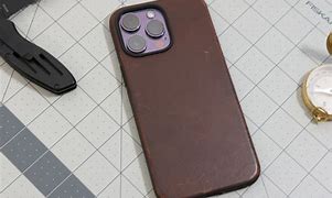 Image result for Leather iPhone 14 Case with Logo. View