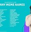 Image result for Meme Names List