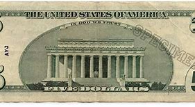 Image result for Five Dollar Bill Front and Back