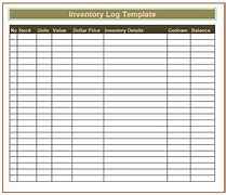 Image result for Inventory Log Sheet