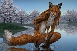 Image result for Front-Facing Anthro Fox with Tongue Hanging Out