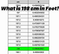 Image result for 198 Cm in Feet