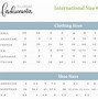 Image result for Sizing Conversion Chart
