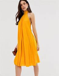 Image result for Yellow Color Pleted Dress