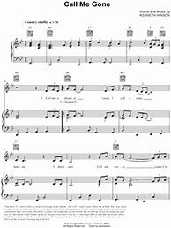 Image result for Call Me Gone Sheet Music