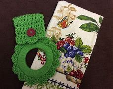 Image result for Crochet Dish Towel Holder Free Patterns
