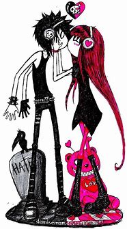 Image result for Cute Emo Couple Drawings
