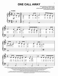 Image result for One Call Away Daniel Chia Sheet Music