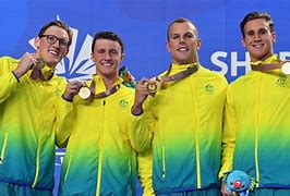 Image result for Australian Swimming Team Cheering Olympics