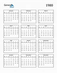 Image result for Calendar1980