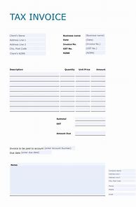 Image result for Basic Tax Invoice Template