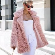 Image result for Pink Faux Fur Long Coat