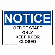 Image result for Offce Staff Only Sign