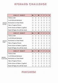 Image result for 75 Hard Printable Checklist Template