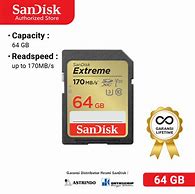 Image result for SD Card SanDisk Extreme 64GB 170Mbps