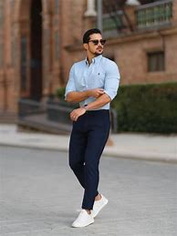 Image result for What Color Pants with Light Blue Shirt