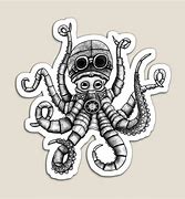 Image result for Steampunk Astronaut Octopus Stencil