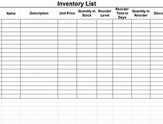 Image result for Blank Inventory Template Excel
