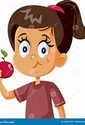 Image result for Girl Eating Apple Cartoon