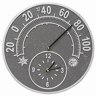 Image result for outdoor wall clock thermometers