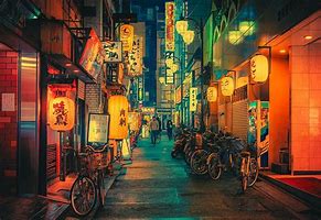 Image result for Japan Night City Colourful