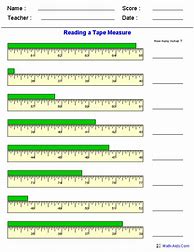 Image result for Measuring Tape Printable Worksheet